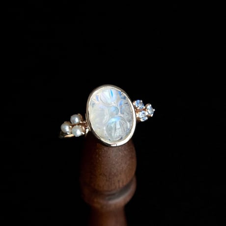 hydrangea labradorite ring
