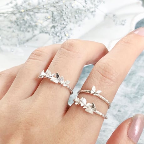 ［K18］petite butterfly dance ring