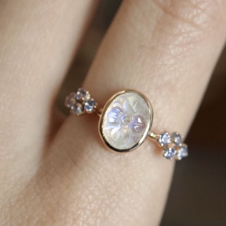 labradorite hydrangea ring