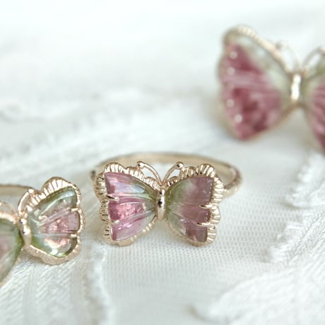watermelon butterfly carving ring