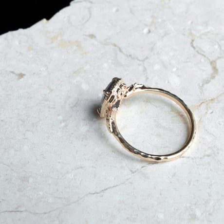 germinating iolite sunstone ring -dawn-