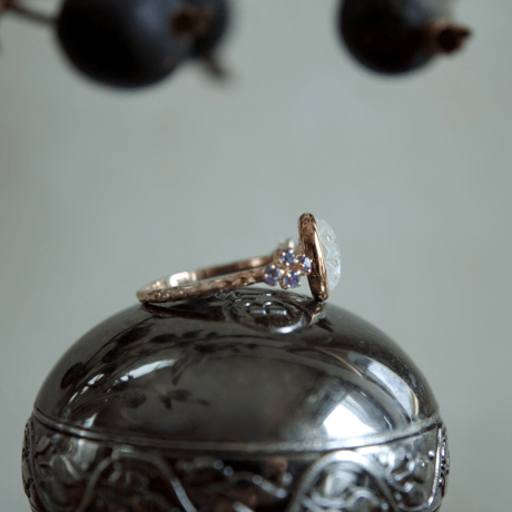 labradorite hydrangea ring