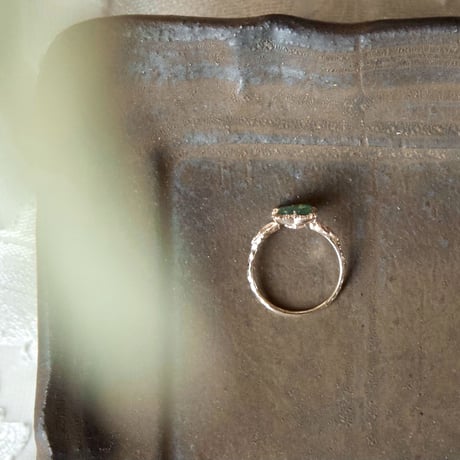tourmaline flower carving ring