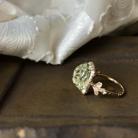 romantic grass green amethyst ring