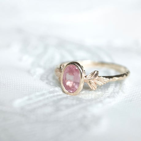 germinating pink spinel ring