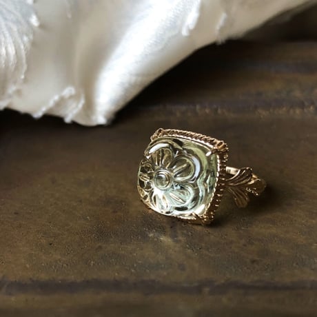 romantic grass green amethyst ring