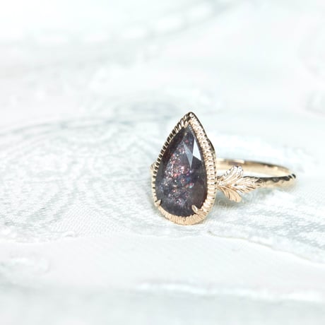 germinating bloodshot iolite ring