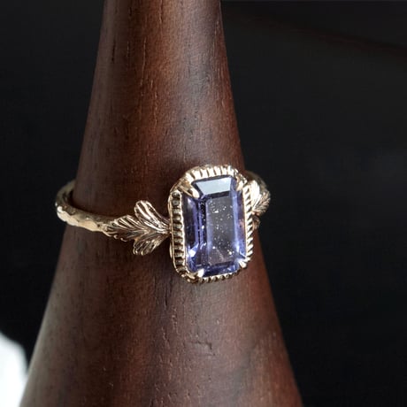 germinating iolite sunstone ring -dawn-
