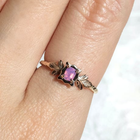 germinate pink sapphire ring -tulip-