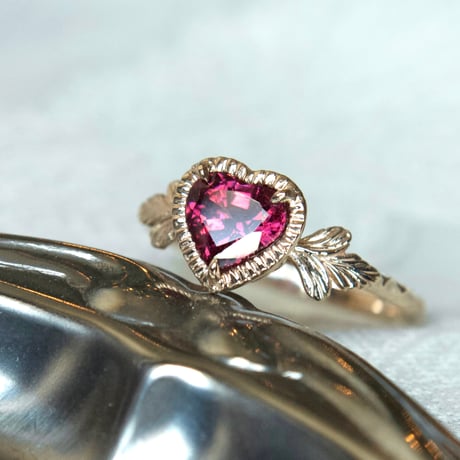 admired heart garnet ring