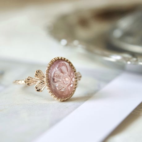 tourmaline flower carving ring