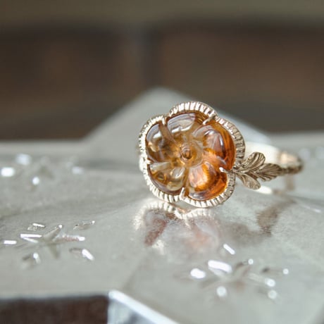 tourmaline flower carving ring