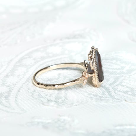 germinating bloodshot iolite ring
