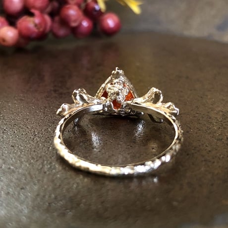 romantic grass fire opal ring