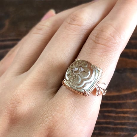 romantic grass green amethyst ring