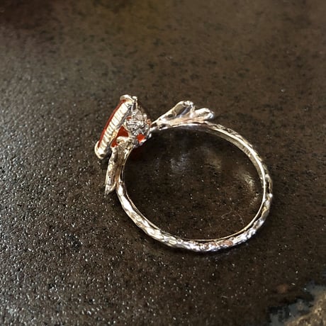 romantic grass fire opal ring