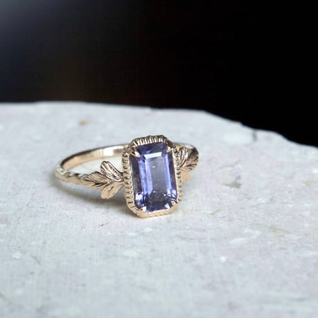germinating iolite sunstone ring -dawn-