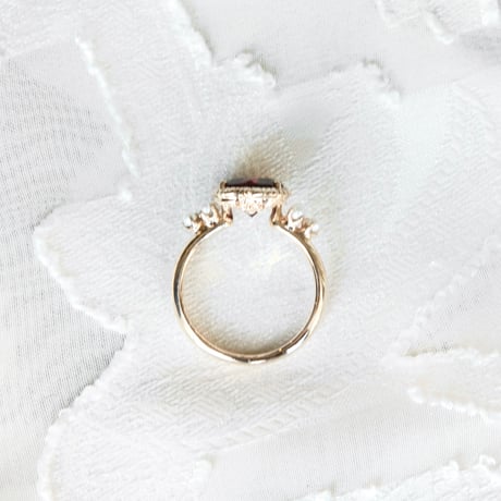 lady pearl heart ring