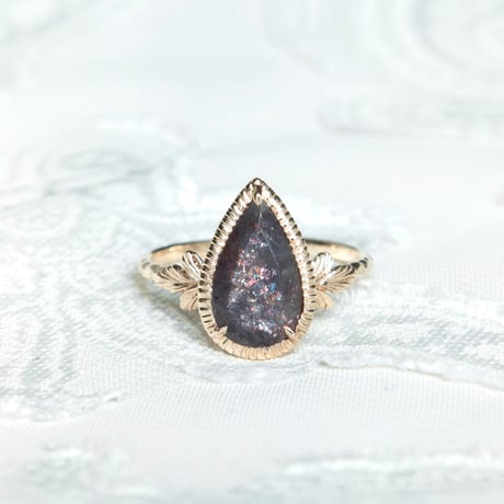 germinating bloodshot iolite ring