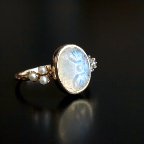 hydrangea labradorite ring