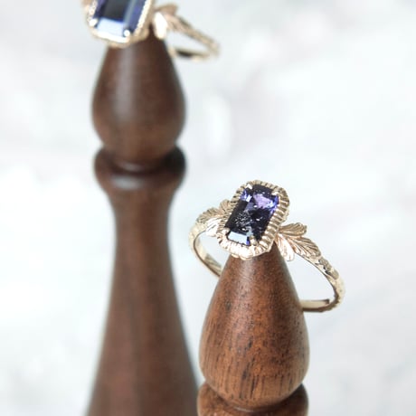 germinating iolite sunstone ring -S-
