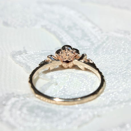 flower garnet ring -M-