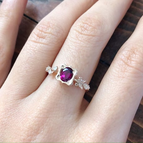 asymmetrical garnet ring