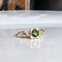 asymmetrical green tourmaline ring