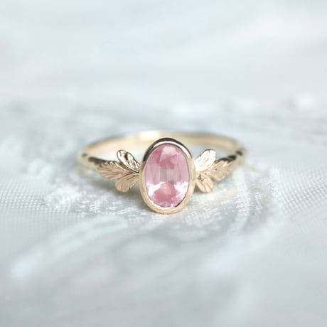 germinating pink spinel ring