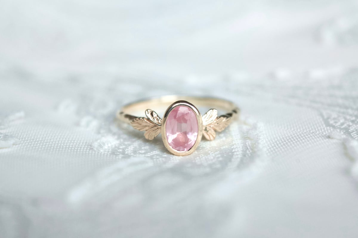 germinating pink spinel ring | gisele