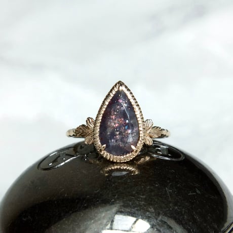 germinating bloodshot iolite ring