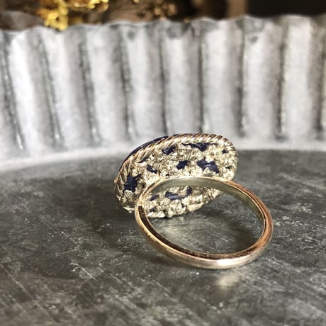 rainy flower tanzanite carving ring