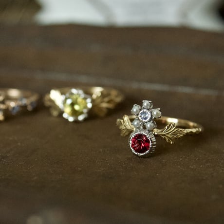 lady pearl spinel ring