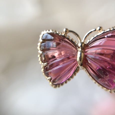 tourmaline butterfly carving ring