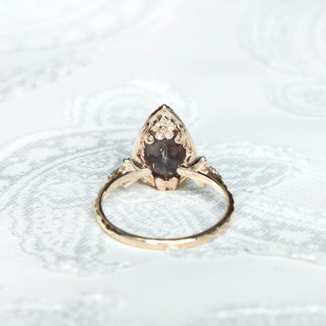 germinating bloodshot iolite ring