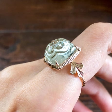 romantic grass green amethyst ring