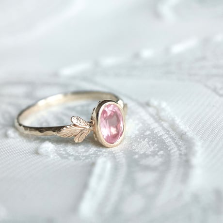 germinating pink spinel ring