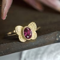 ［K18］butterfly gem ring