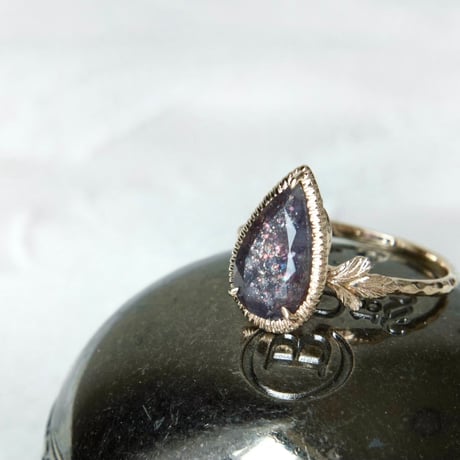 germinating bloodshot iolite ring
