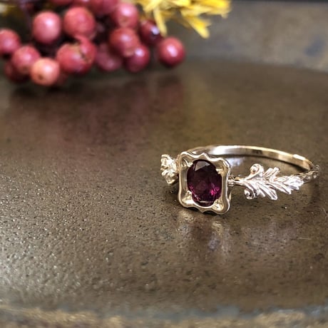 asymmetrical garnet ring