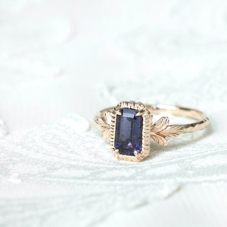 germinating iolite sunstone ring -S-