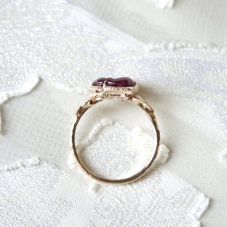 tourmaline flower carving ring
