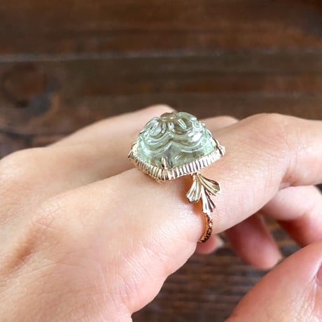romantic grass green amethyst ring