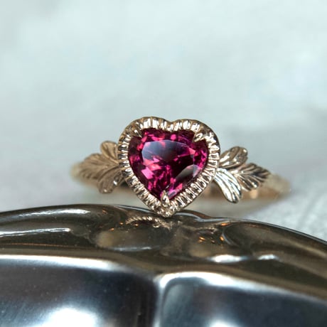 admired heart garnet ring