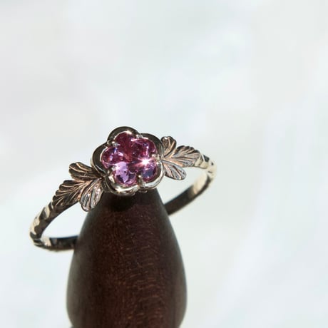 flower garnet ring -M-