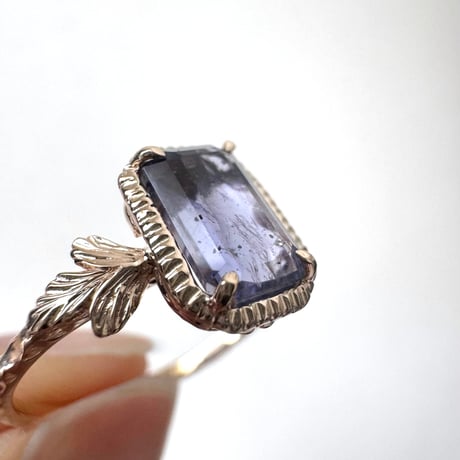 germinating iolite sunstone ring -dawn-