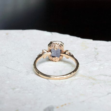 germinating iolite sunstone ring -dawn-