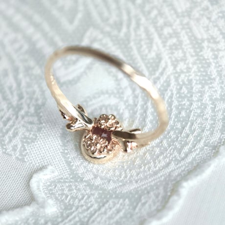 germinating pink spinel ring
