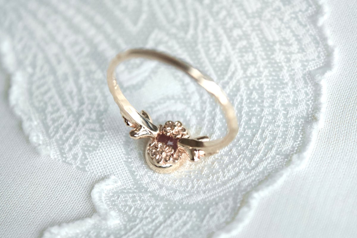 germinating pink spinel ring | gisele