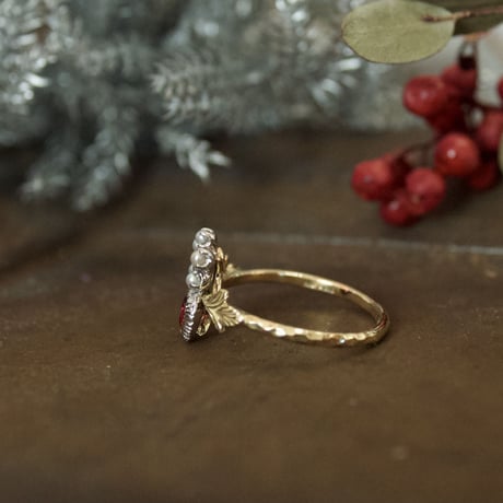 lady pearl spinel ring